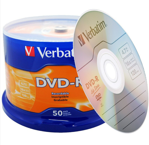 威宝 DVD-R 光盘/刻录盘 16速4.7GB 桶装50片 空白光盘